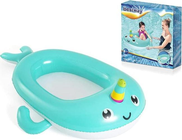 Canotto Gonfiabile Narvalo Piscina Mare Salvagente 118x89cm Gioco Bambini