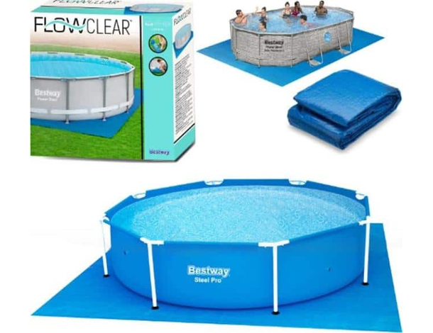 Telo Inferiore per Fondo Piscina Fuori Terra Tappeto Sotto Piscina 488x488cm