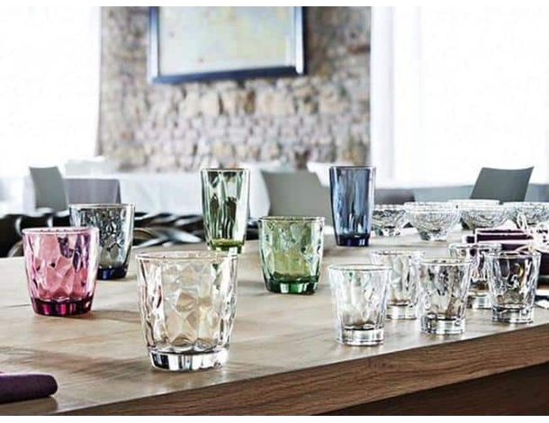 3x Bicchieri da Acqua Mod. Diamond 30.5cl in Vetro Trasparente Vino Cucina 5