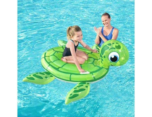 Materassino Gonfiabile Stampa Tartaruga Mare Piscina 140x140cm Bambini Gioco...