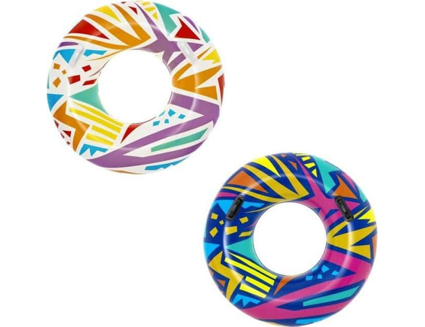 Ciambella Gonfiabile Salvagente con Stampa Retrò Piscina Mare 107cm Bambini