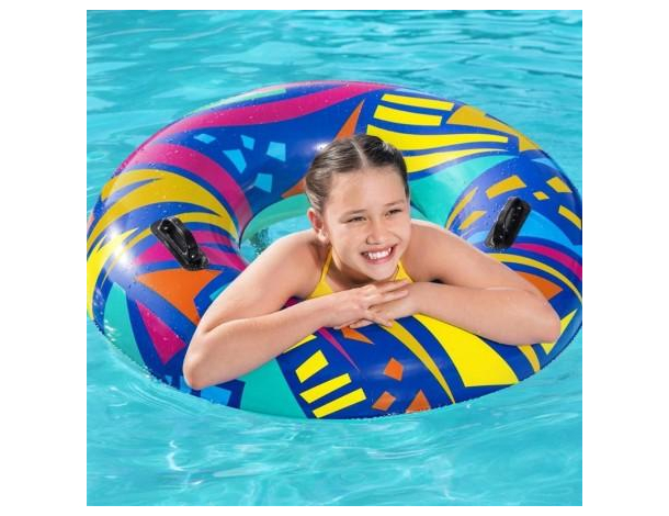 Ciambella Gonfiabile Salvagente con Stampa Retrò Piscina Mare 107cm Bambini...