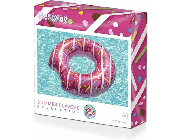 Ciambella Salvagente Gonfiabile Donut 107cm Piscina Mare Bambini Vari Colori...