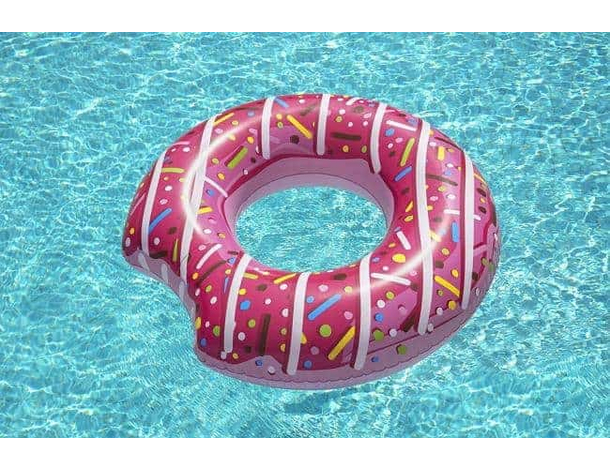 Ciambella Salvagente Gonfiabile Donut 107cm Piscina Mare Bambini Vari Colori...