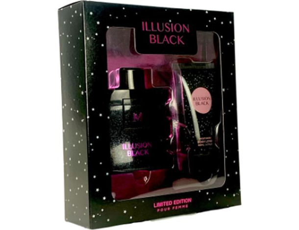 Set Regalo Donna Illusion Black Profumo 50 ml + Lozione Corpo 50 ml per Lei