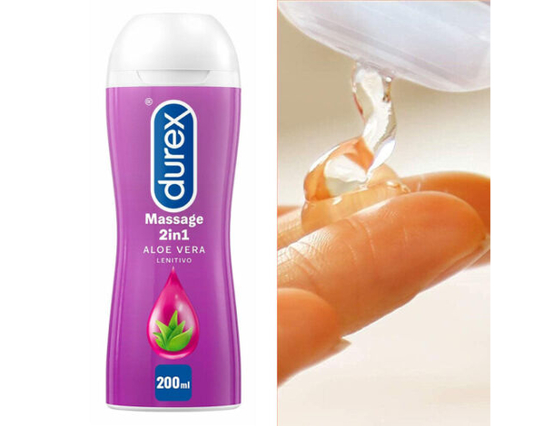 Gel Intimo Lubrificante 2in1 Durex Massage Massaggi Aloe Vera Lenitivo 200ml