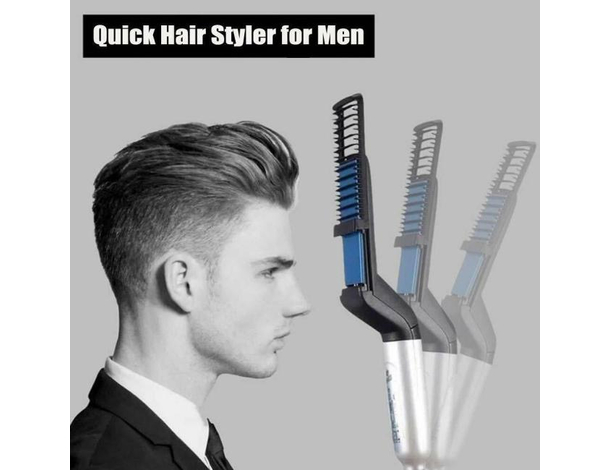 Piastra Lisciante Uomo Multifunzione Pettine Barba Capelli Styling Ceramica...