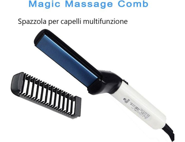 Piastra Lisciante Uomo Multifunzione Pettine Barba Capelli Styling Ceramica...