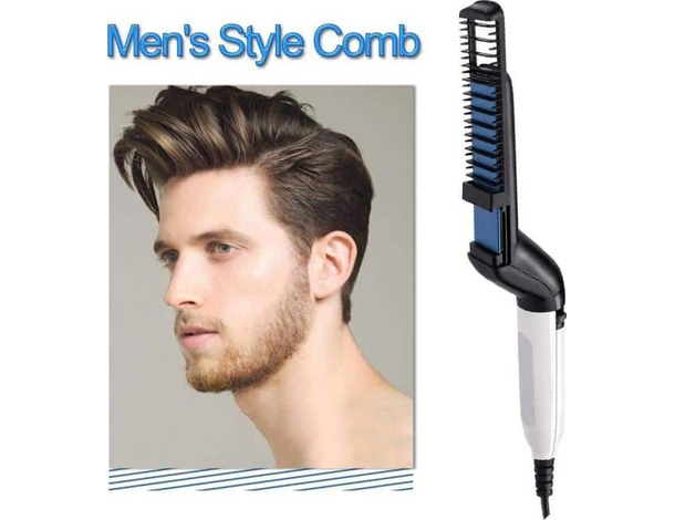 Piastra Lisciante Uomo Multifunzione Pettine Barba Capelli Styling Ceramica...