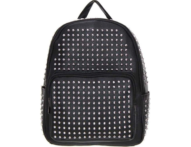 ZOE - Zaino zainetto borsa donna in eco pelle con borchie doppia tasca zip 2