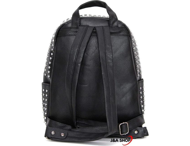 ZOE - Zaino zainetto borsa donna in eco pelle con borchie doppia tasca zip 3