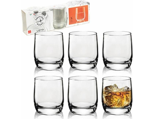 6x Bicchieri da Acqua Mod. Loto 19cl Bicchiere da Tavola in Vetro Vino Cucina