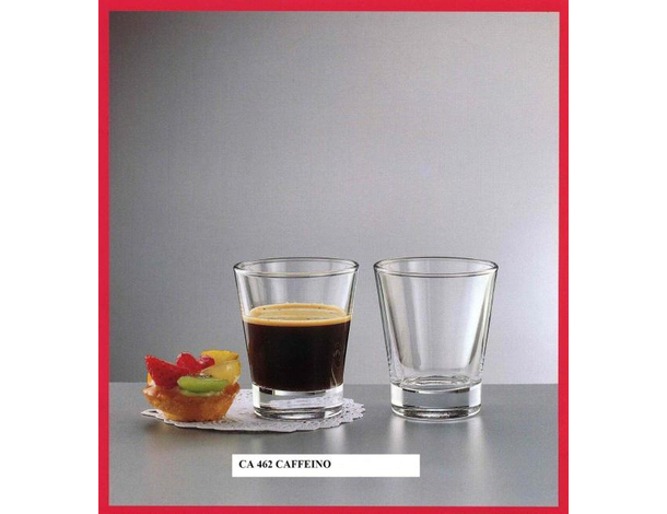 6x Tazzine da Caffè Mod. Caffeino 8.5cl Bicchieri in Vetro Trasparente...