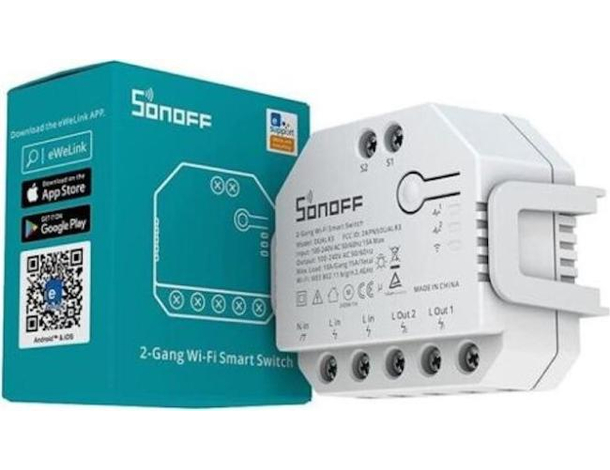 Modulo DUALR3 Sonoff WI-FI Smart Switch Dual Relè Ewelink Misurazione Due Vie