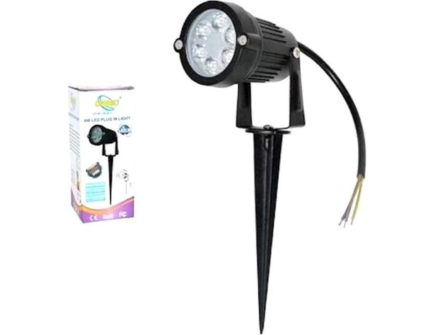 Faretto Led 6000k Faro da Giardino 6w Supporto Picchetto Luce Calda 540 Lumen