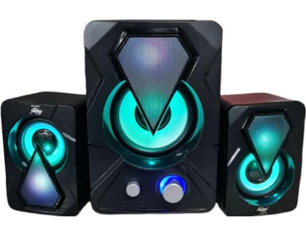 Casse Audio Speaker RGB Subwoofer Altoparlanti 2.1 Multicolor Computer Gaming