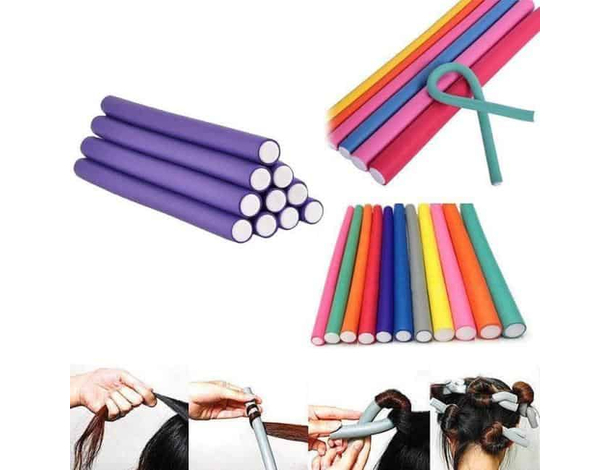 Set Bigodini per Capelli Ricci Mossi Flessibili in Spugna Colorati...