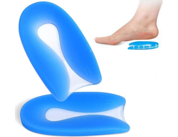 2 Paia di Solette in Silicone Morbido Dolore Talloni Piede Scarpe 11,5x7cm