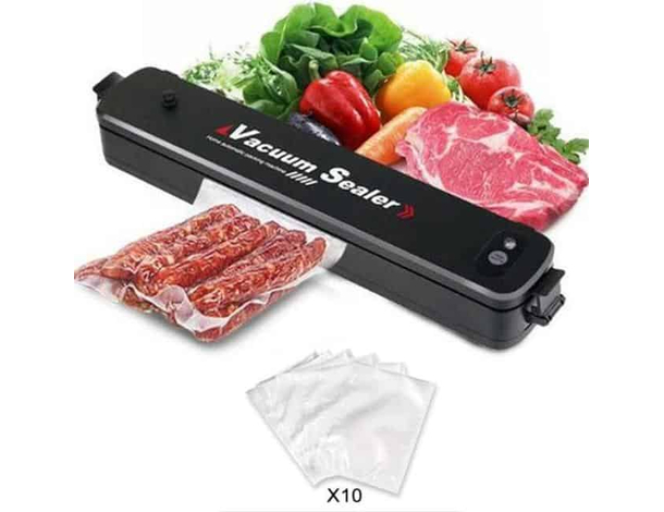 Macchina Professionale Per Sottovuoto + 10 Buste Bocca 30 Cm Alimenti Cibo Casa