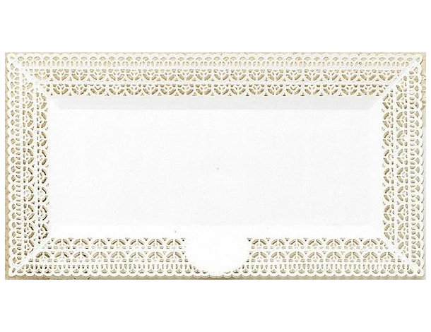 2x Vassoio Bianco Trama Trinato in Plastica 37x22 cm Pasticceria Piatto Dolci...