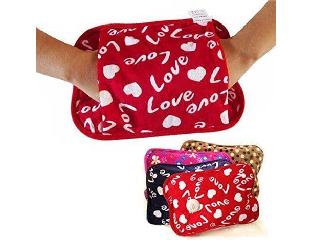 2x Borsa Acqua Calda Elettrica Scalda Mani e Piedi Letto Velluto Lunga Durata