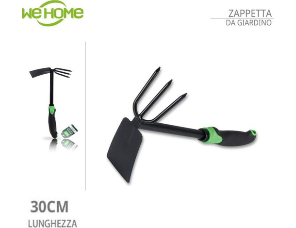 Zappa per Giardinaggio Due Teste Pala Tridente 30cm Manico in Plastica...