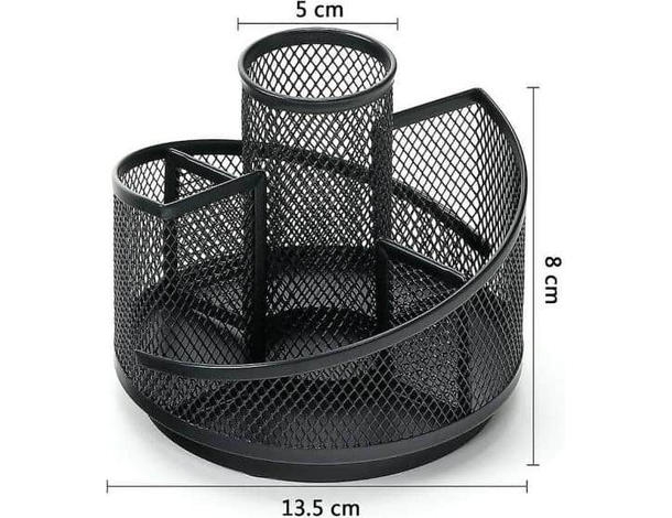 Portapenne da Scrivania Portaoggetti in Metallo Traforato con 5 Scomparti...