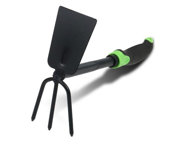 Zappa per Giardinaggio Due Teste Pala Tridente 30cm Manico in Plastica...