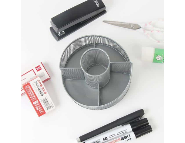 Portapenne da Scrivania Portaoggetti in Metallo Traforato con 5 Scomparti...