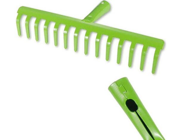 Rastrello da Giardino per Foglie 14 Denti in Acciaio Senza Manico Orto Seminare