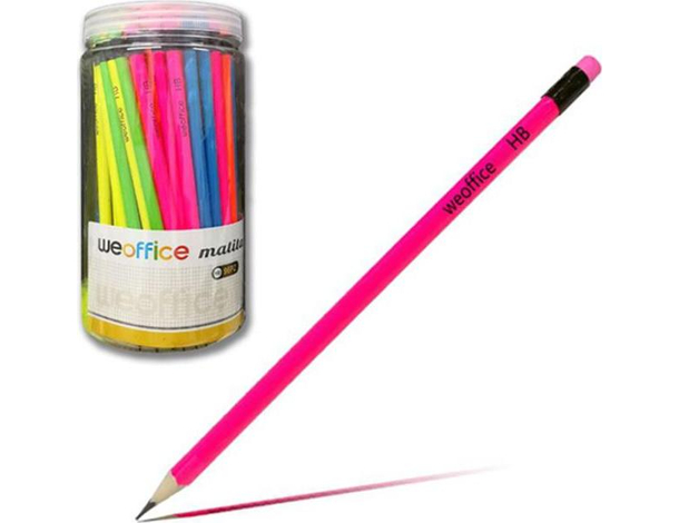 96x Matite HB con Gommino Disegno Grafite Mina Scuola Ufficio Temperate Fluo