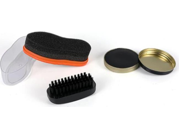 Set Completo Lucida Scarpe Nero in Pelle Pulizia Calzature Uomo Donna Spazzola