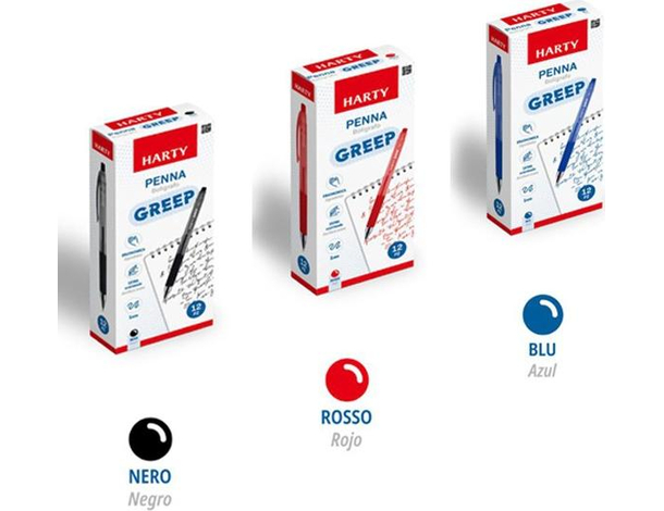 12x Penne a Sfera Greep con Punta da 1 mm Vari Colori Scuola Ufficio Casa...