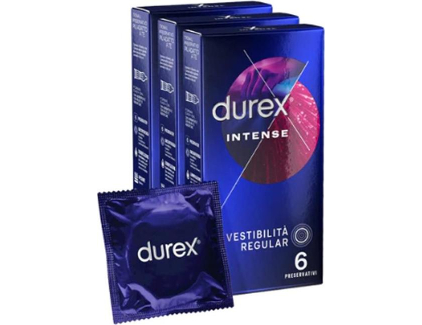 18x Preservativi Intense 3 Scatole da 6 Profilattici Con Rilievi Stimolanti Gel