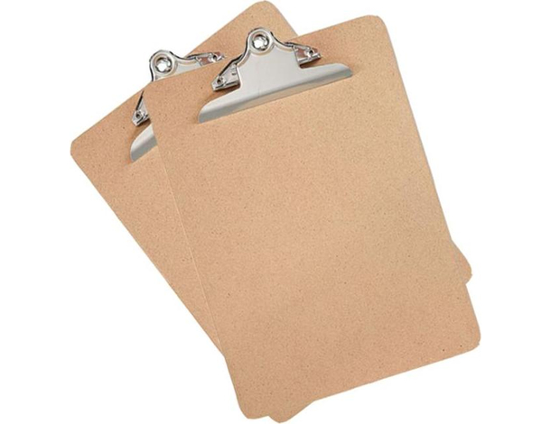 2x Cartella Porta Blocco in Legno con Molla Clip in Metallo Fogli A4 Meeting