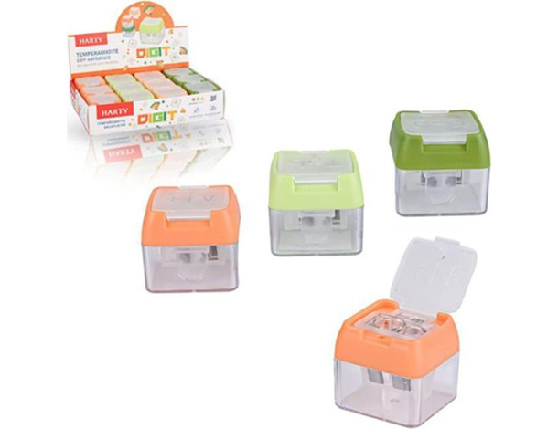 12x Temperamatite con 2 Fori e Serbatoio Temperino Contenitore Scuola Ufficio