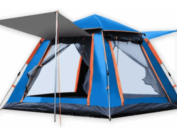 Tenda da Campeggio 4-5 Posti Persone Impermeabile Automatica Anti-UV Zanzariera