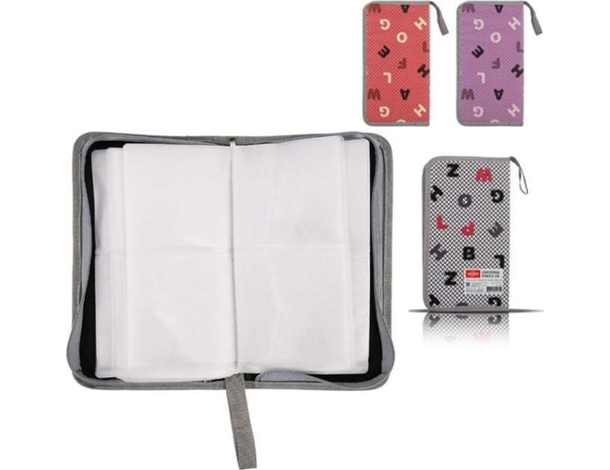Borsa Porta CD DVD Raccoglitore con Cerniera Wallet 80 Dischi Colore Casuale