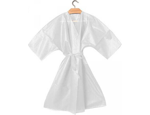 10x Kimono Monouso 90x120cm in TNT Bianco per Estetista Parrucchiere Unisex...