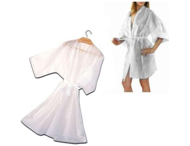 10x Kimono Monouso 90x120cm in TNT Bianco per Estetista Parrucchiere Unisex...