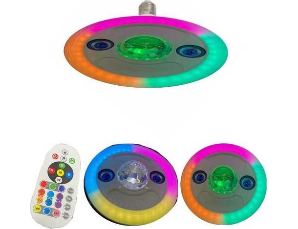 Lampada Musicale Cassa Speaker Bluetooth RGB LED 48W Telecomando Attacco E27