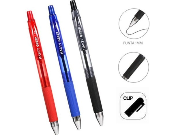 12x Penne a Sfera Greep con Punta da 1 mm Vari Colori Scuola Ufficio Casa...