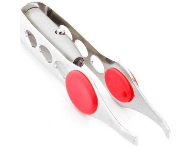 Pinzetta per Sopracciglia con Luce LED Precisione Peli Superflui Schegge...