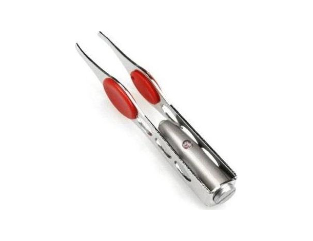 Pinzetta per Sopracciglia con Luce LED Precisione Peli Superflui Schegge...