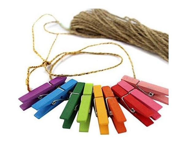 168x Mollette in Legno Appendi Foto 7,2cm Mollettine Colorate Decorazione...