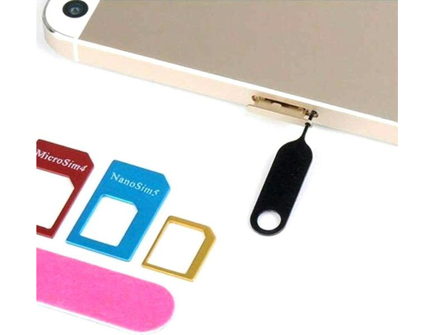 2x Kit Adattatore 5 in1 Nano Micro Estrattore Sim Card Convertitore Scheda...