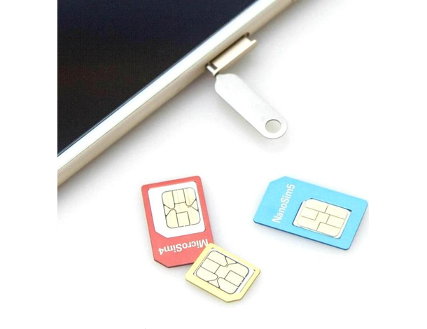 2x Kit Adattatore 5 in1 Nano Micro Estrattore Sim Card Convertitore Scheda...