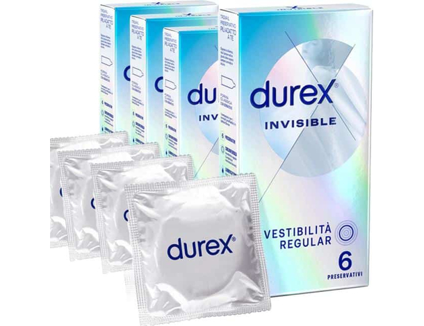 24x Preservativi Ultra Sottili Invisible Sensibili 4 Scatole da 6 Profilattici