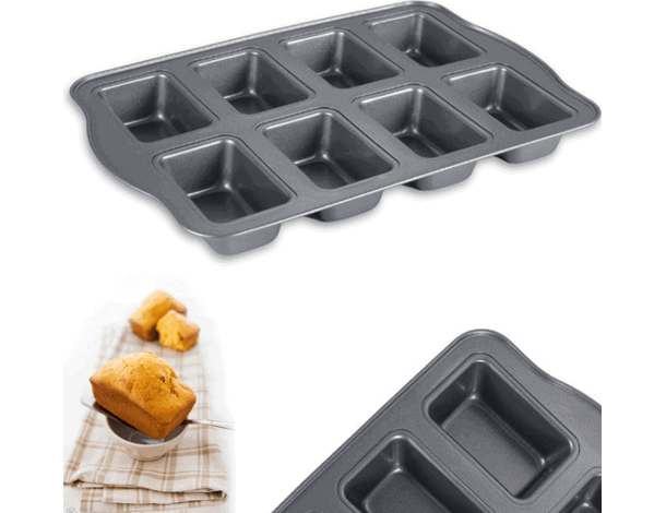 Stampo 8 Mini Plumcake Cake Torte Mousse 36x24x4 cm Forme Antiaderente Cucina