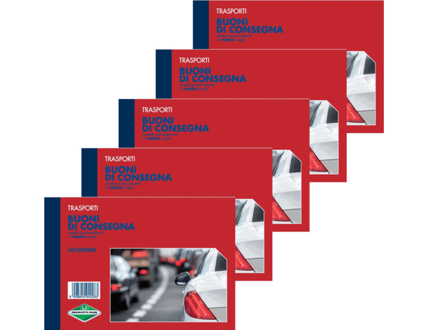 5x Blocco Buoni di Consegna 33 Moduli Triplice Copia Autoricalcanti Datati